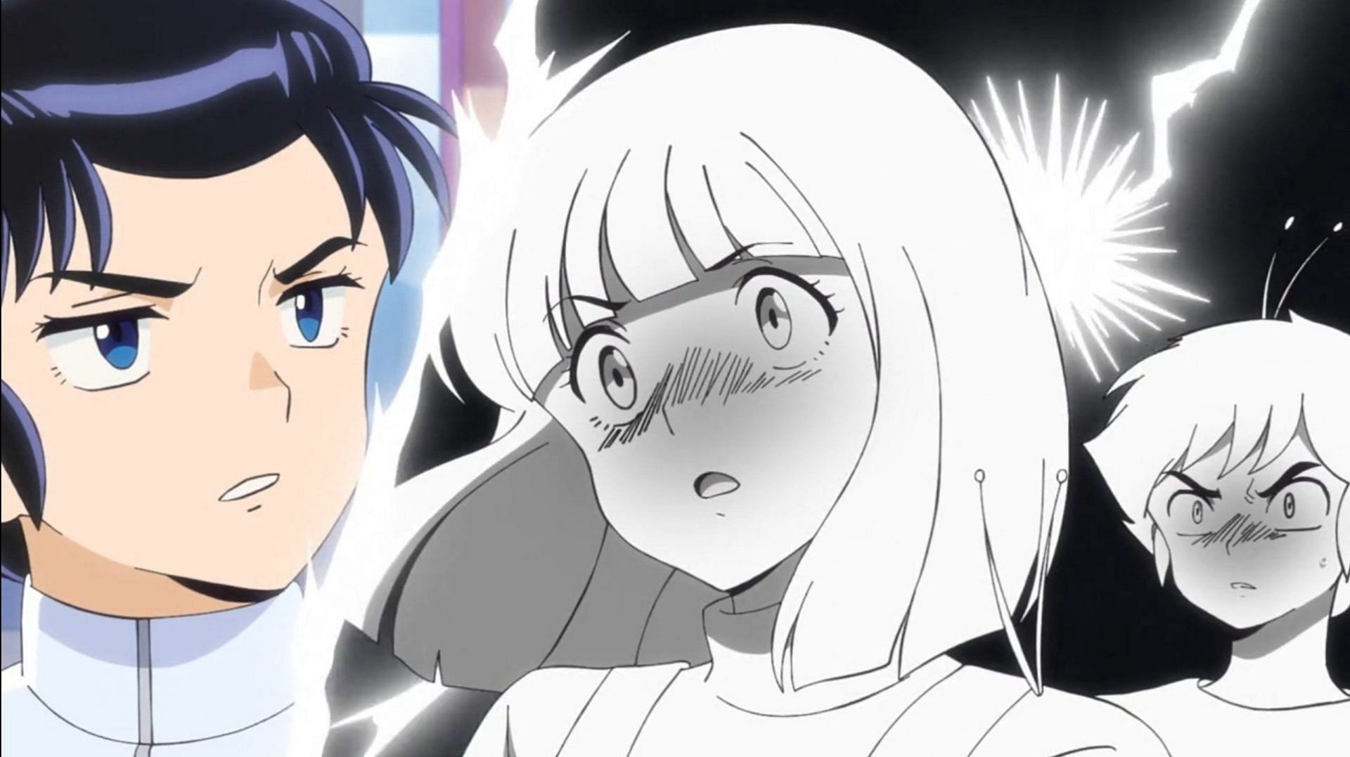 Mendo, Shinobu, and Ataru in the latest episode (Image via David Production).